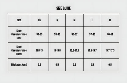 LUXIAOJUN_Singapore_Knee_Sleeves_7mm_Size_Guide