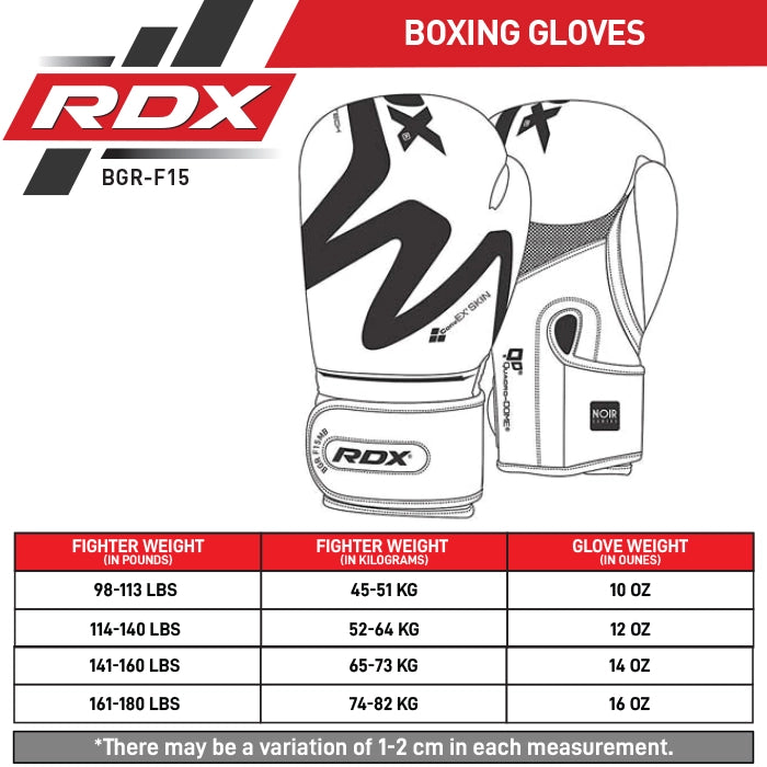 RDX_F15_Noir_Boxing_Gloves_Singapore_Black_Size_Guide