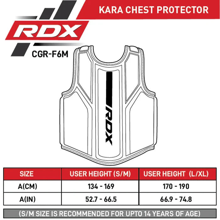 RDX_F6M_Kara_Coach_Chest_Protector_Singapore_Size_Guide